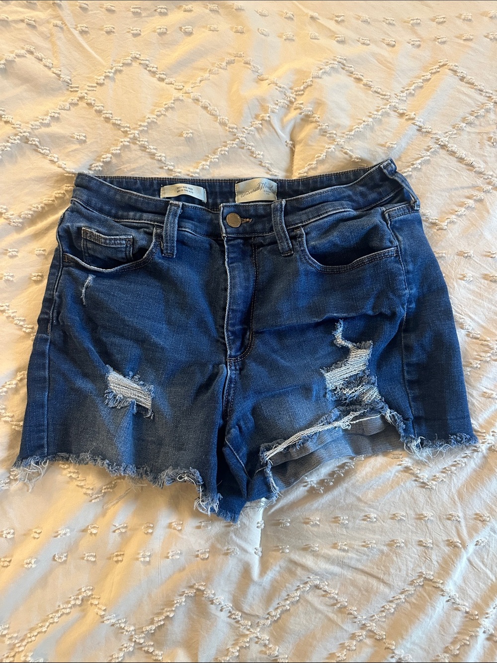 Universal Thread Dark Blue Distressed Denim Cutoff Shorts